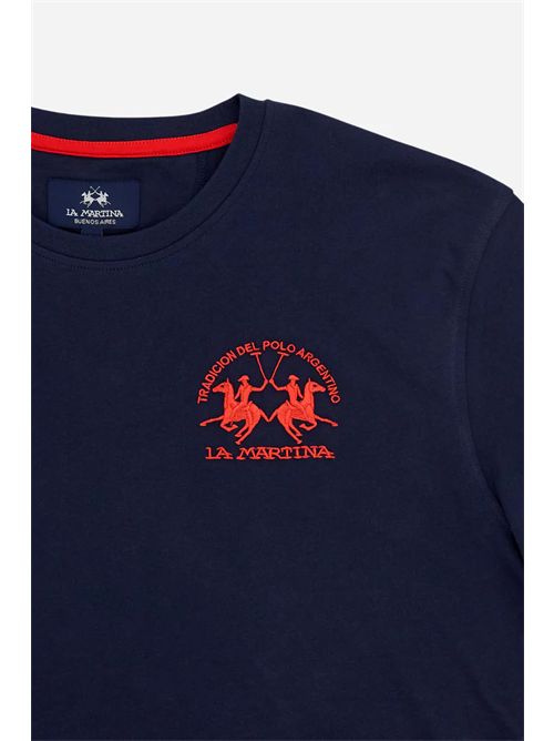 T-shirt uomo manica corta in jersey di cotone con team logo - Vernie LA MARTINA | MCR009JS388/07017